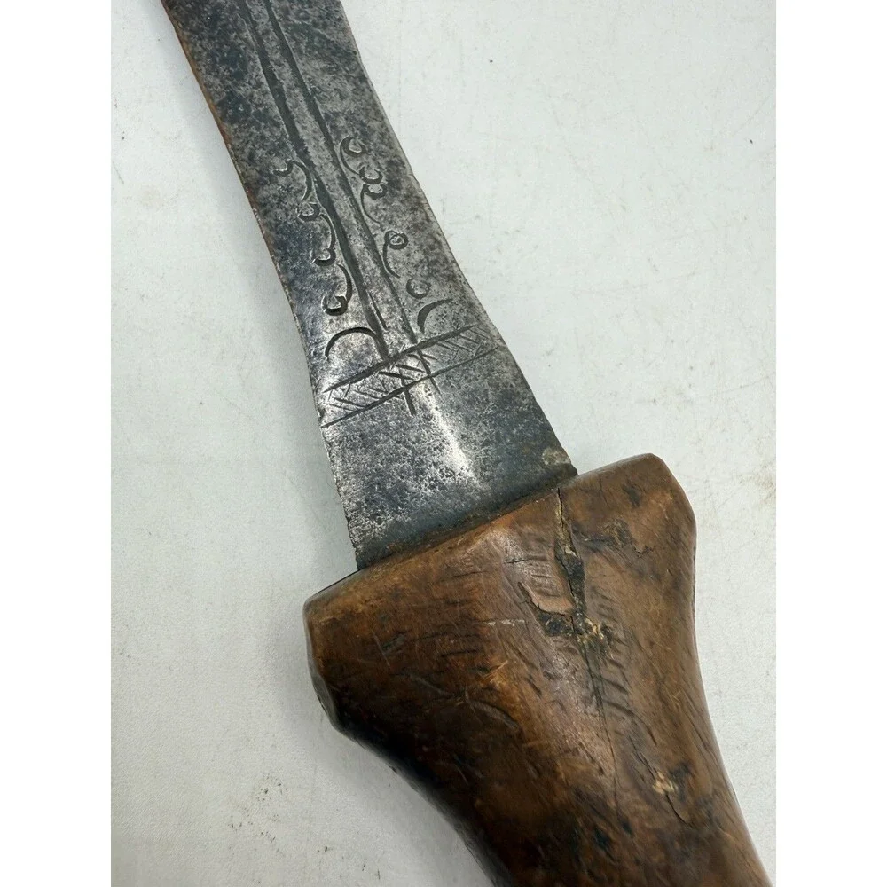 Antique 19th Century Hourglass Sudanese Upper Arm Belt Dagger Knife w/ Design